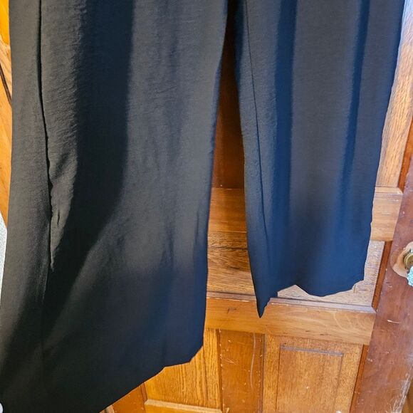 MAYFASEY Black High-Waisted Long Palazzo Wide-Leg Pants Size L | Flowing Fit New - Picture 4 of 9